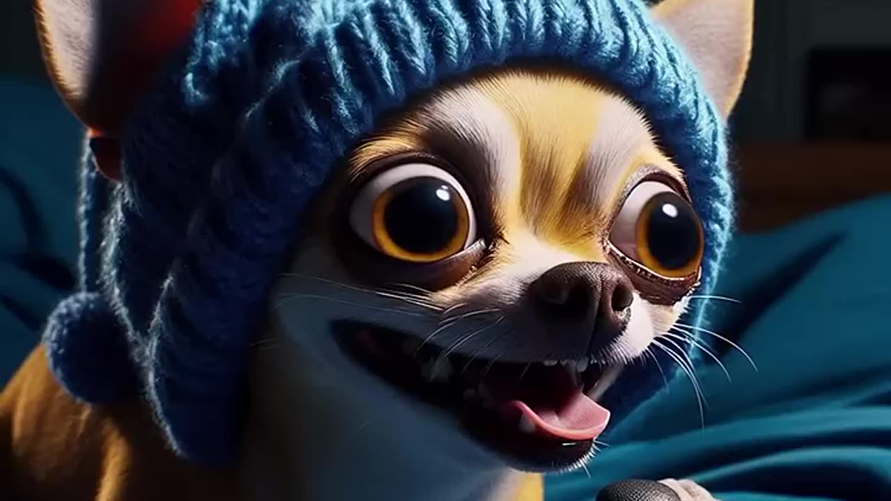 Dog playing video games