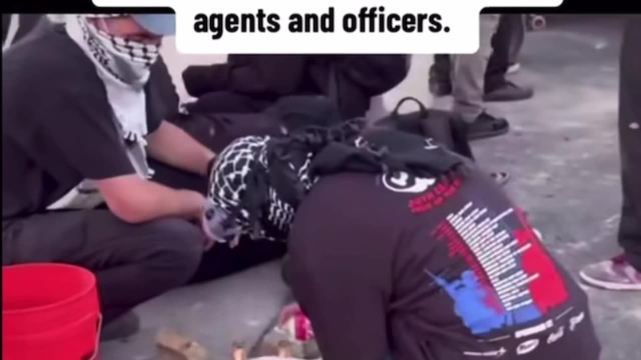 Protesters in Los Angeles have brought supplies to make Molotov cocktails to throw at US federal agents and officers.