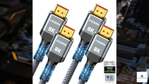 10K 8K HDMI 2.1 Cable 2-Pack 6.6FT, Highwings Certified 48Gbps Ultra High Speed Slim HDMI