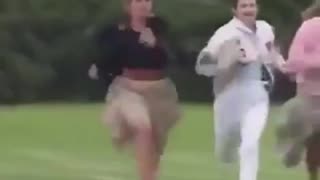 1991, Princess Diana breaking royal protocol by participating in a Mother's Day race