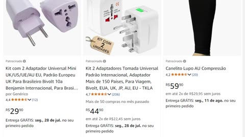 Kit com 2 Adaptador Universal Mini UK/US/UE/AU EU, Padrão Europeu au