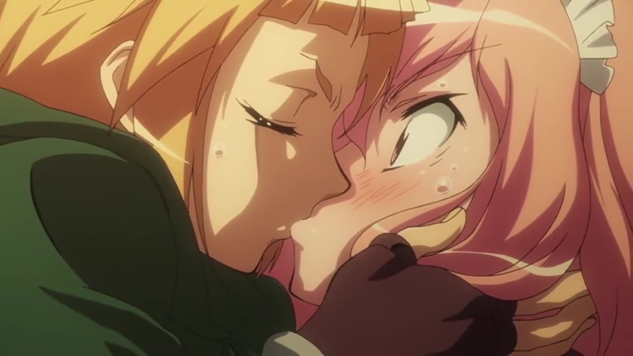 The Familiar of Zero: Knight of the Twin Moons - Agnes kissing Louise