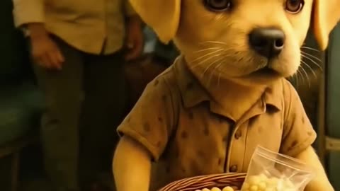 The poor puppy dog did not have tennis or ball so, his rich friends making fun of him