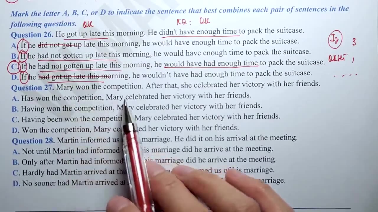 22. Bộ câu hỏi Viết lại câu trọng điểm (Buổi 1)