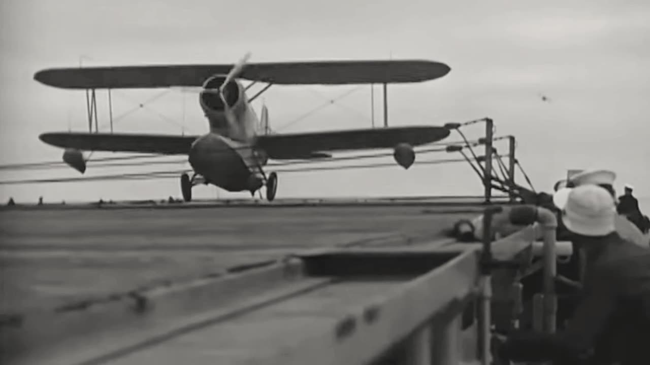 Grumman JF-1 Duck Amphibian landing on USS Ranger on September 19th 1935