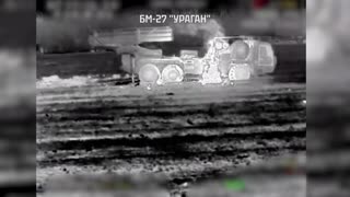 Russian PC30 Heavy Grad Launcher Hit Multiple Times Before Exploding