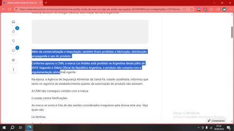Anvisa proíbe venda de mais um tipo de azeite; veja qual