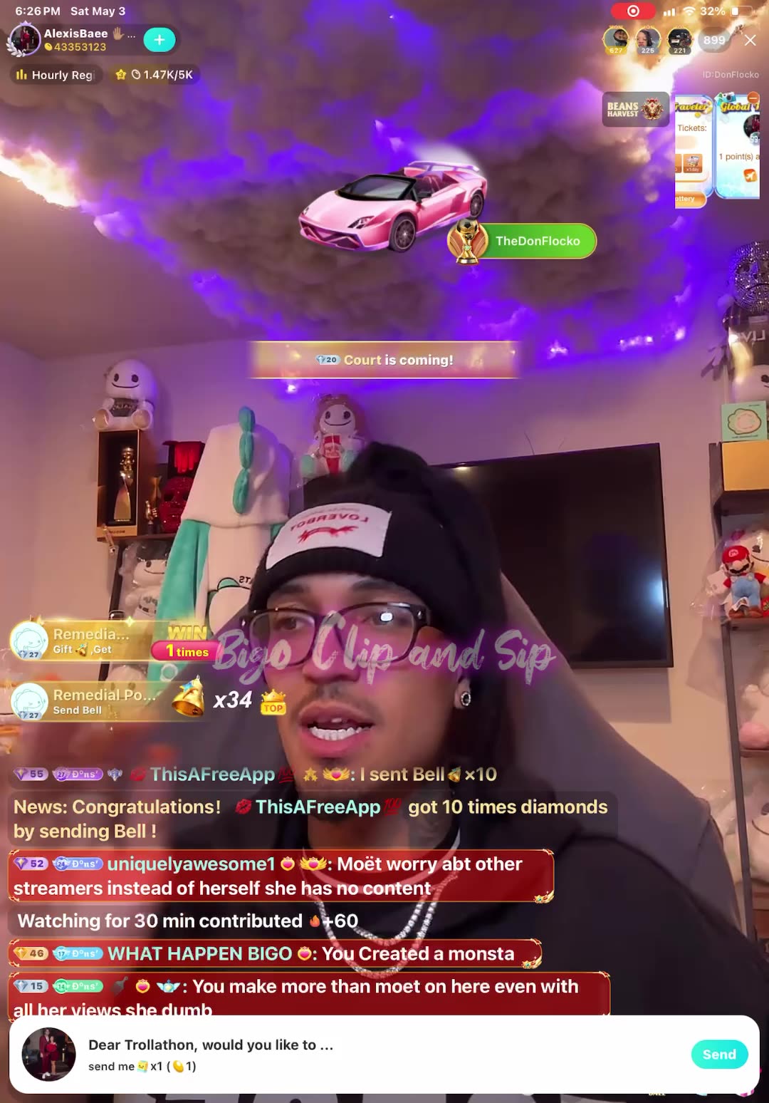 Flocko says he went in Moets live on accident-doesnt need her clout 5/3/25 #bigoclipandsip