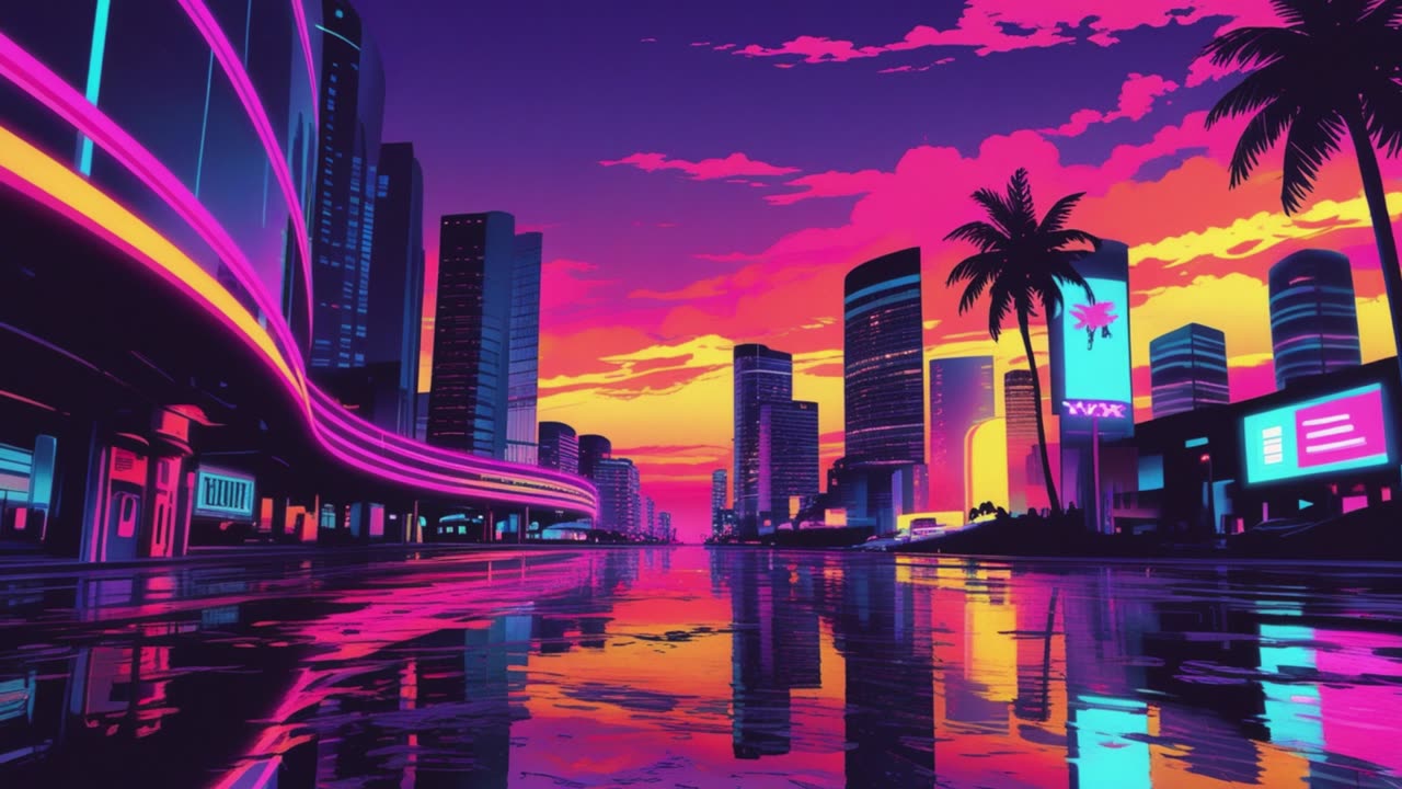 Neon Dream Sunset | Retro Synthwave Music 🎶 (No Copyright)