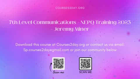 [GET] 7th Level Communications – NEPQ Training 2023 – Jeremy Miner