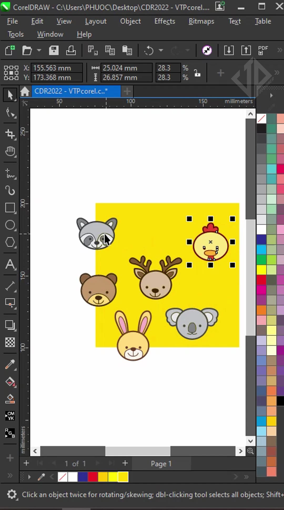 How to create continuous background of same object in CorelDraw