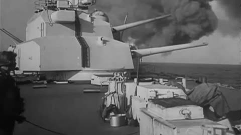 Heavy cruiser Prinz Eugen bombarding Soviet positions in the Baltic in late 1944
