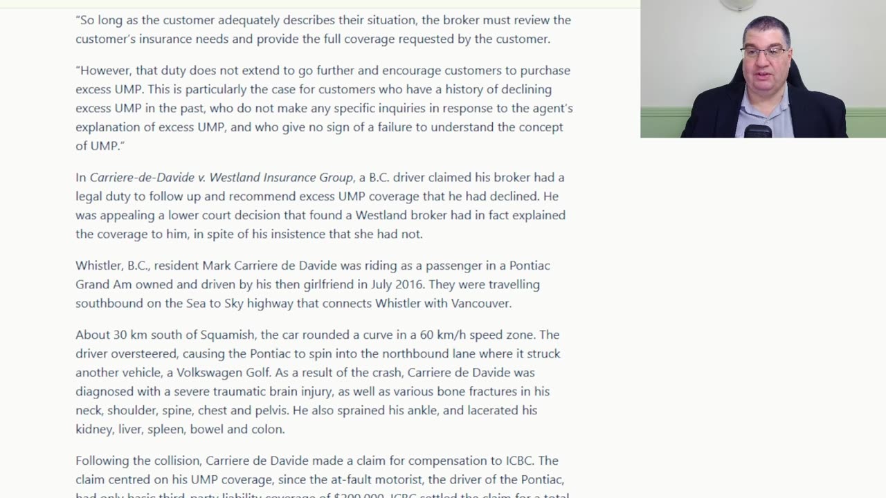 Ep 16 Broker sued in court - Bond insurer case resolved - ICBC ordered to reassess compensation