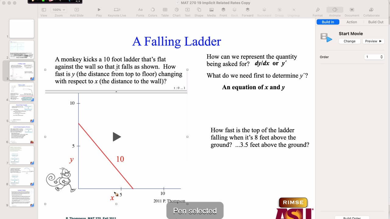 MAT 270 Mon Apr 21: Related Rates I