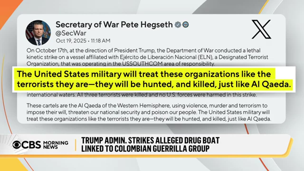 Trump administration escalates tension with Colombia after striking another alleged drug boat