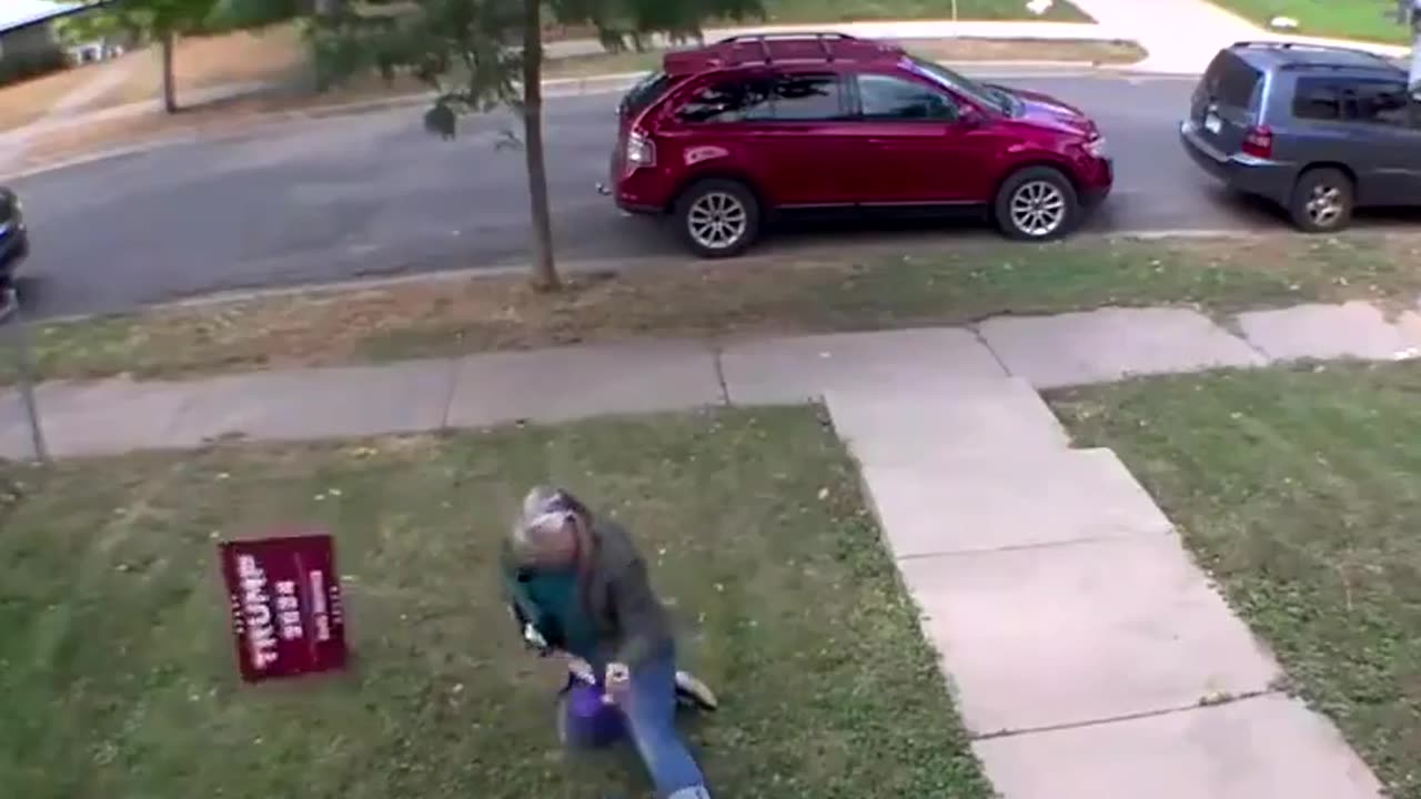 This is a liberal taking a temper tantrum! What did that sign ever do to you?
