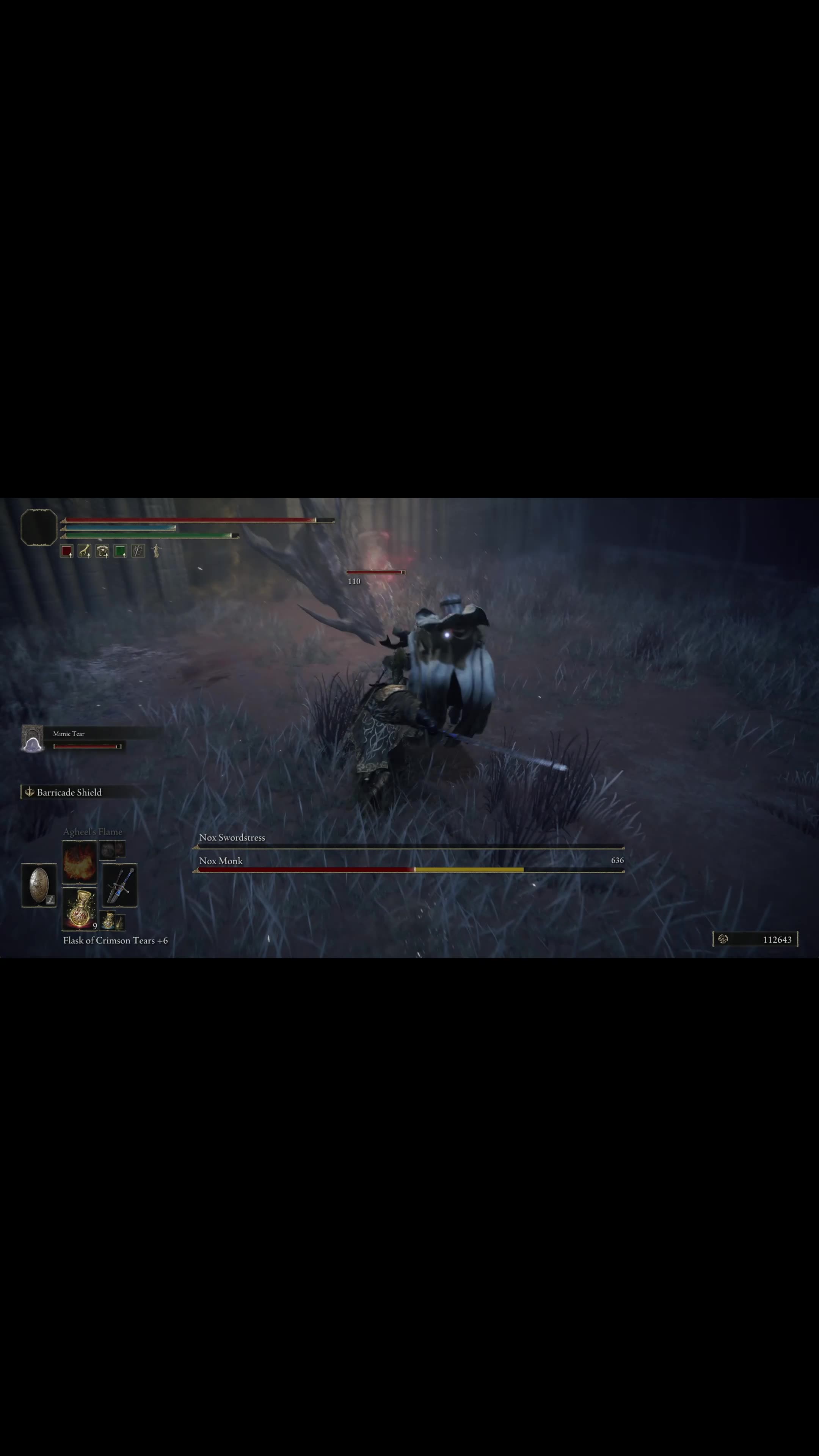 Elden Ring NG+1 | Nox Swordstress & Nox Monk boss fight co-op w/summoned Mimic Tear #shorts