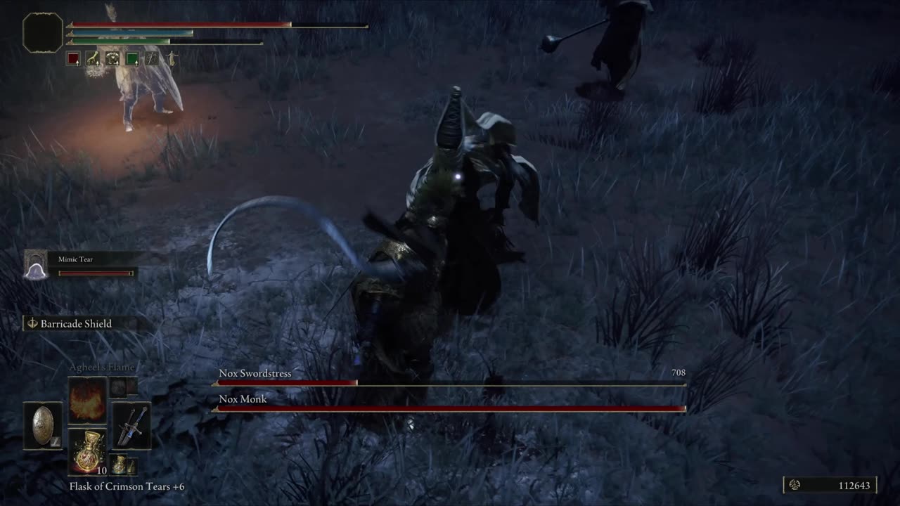 Elden Ring NG+1 | Nox Swordstress & Nox Monk boss fight co-op w/summoned Mimic Tear #shorts