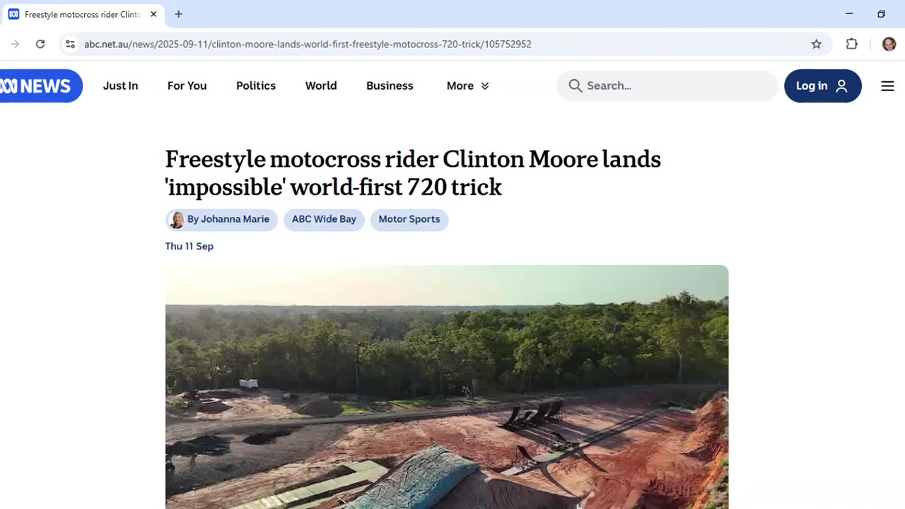 ABC story on motocross daredevil Clinton Moore is an occultist prayer for more Clinton!