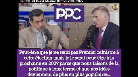 Je le serai peut-être PM à la prochaine en 2029, nous faisons de la politique à long terme.