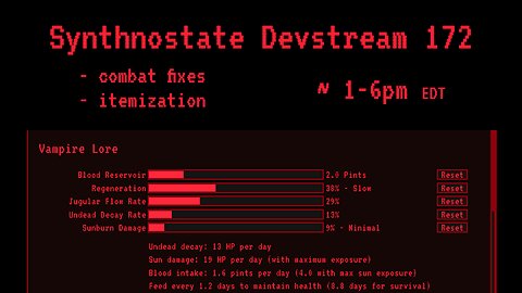 Synthnostate Devstream 172