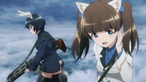 Brave Witches - Georgette, Sadako, and Hikari vs Neuroi