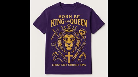 Cross kick Studio Films born be king and Queen T - shirt