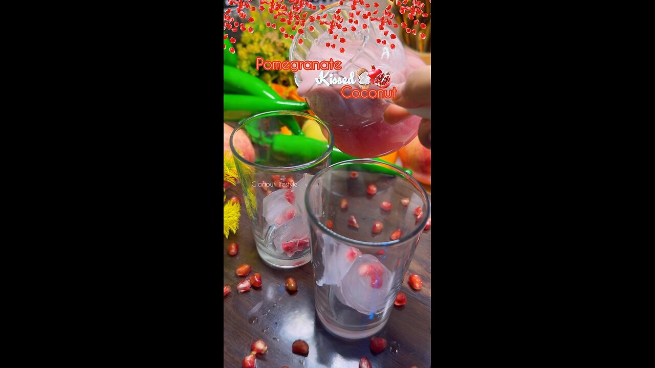 Pomegranate + coconut healthy drink 😋
