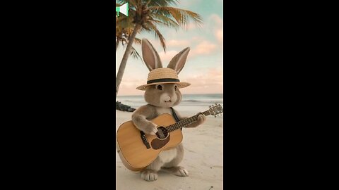 Cat playing guitar