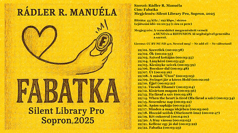 Rádler R. Manuéla: Fabatka. Silent Library Pro, Sopron, 2025