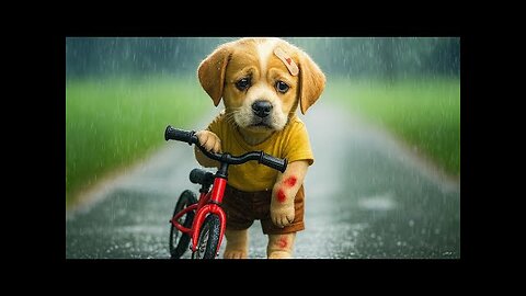 Baby Puppy Fights Trough Rain to Rescue Trapped Kitten Becomes a Hero After Storm Rescue