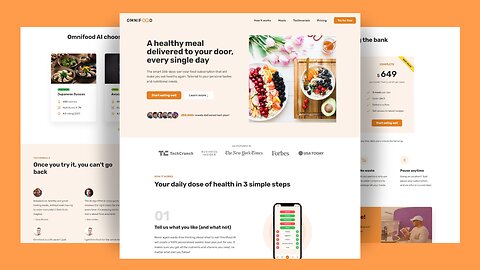 Responsive Food Delivery Website Design using HTML, CSS & JavaScript | Full Responsive Layout