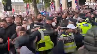 Protesters assault cops with missiles during Tommy Robinson's 'Unite the Kingdom' march in London