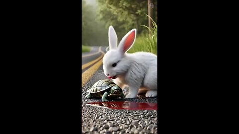 cute Rabbit save cat life's