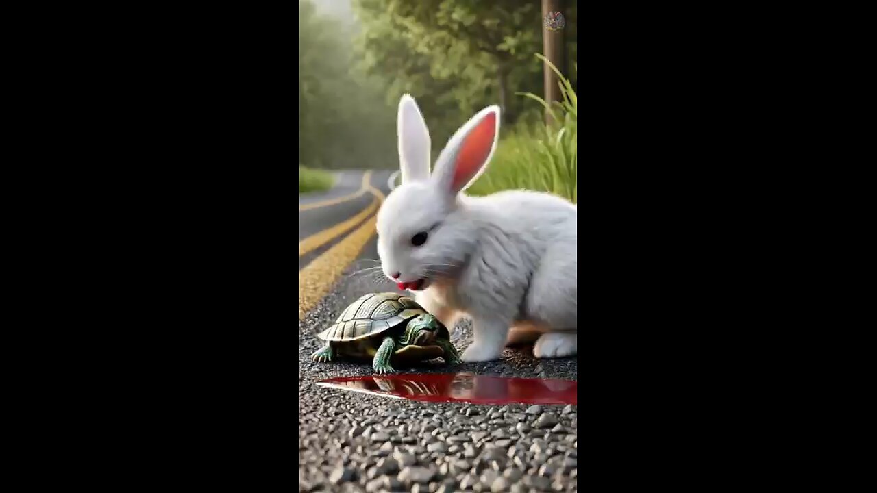 cute Rabbit save cat life's