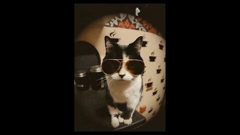 RIO 😺 CAN BE SEEN WEARING HIS SUNGLASSES 👓SPOTTED THROUGH A FISH 🐠 EYE 👀 LENS 📸