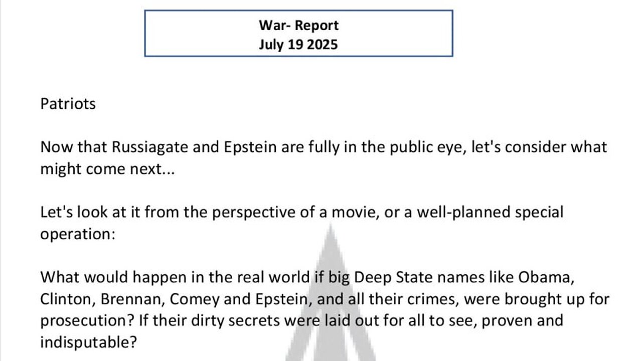 WAR REPORT - JULY 19 2025 - FROM NOW ON WE HAVE TO EXPECT EVERYTHING
