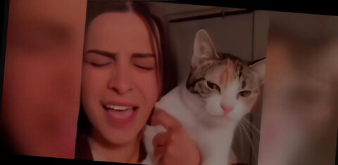 Girl 😍 and cat funny 😂🤣 video just see very funny