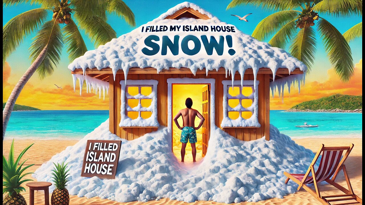 I FILLED MY ENTIRE ISLAND HOUSE WITH SNOW! ❄️🏠 (INSANE DIY WINTER TRANSFORMATION!)