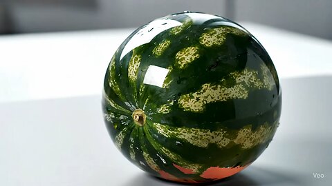 cutting watermelon made of glass
