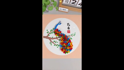 Poke a tissue to create a beautiful peacock painting. It's fun and relaxing