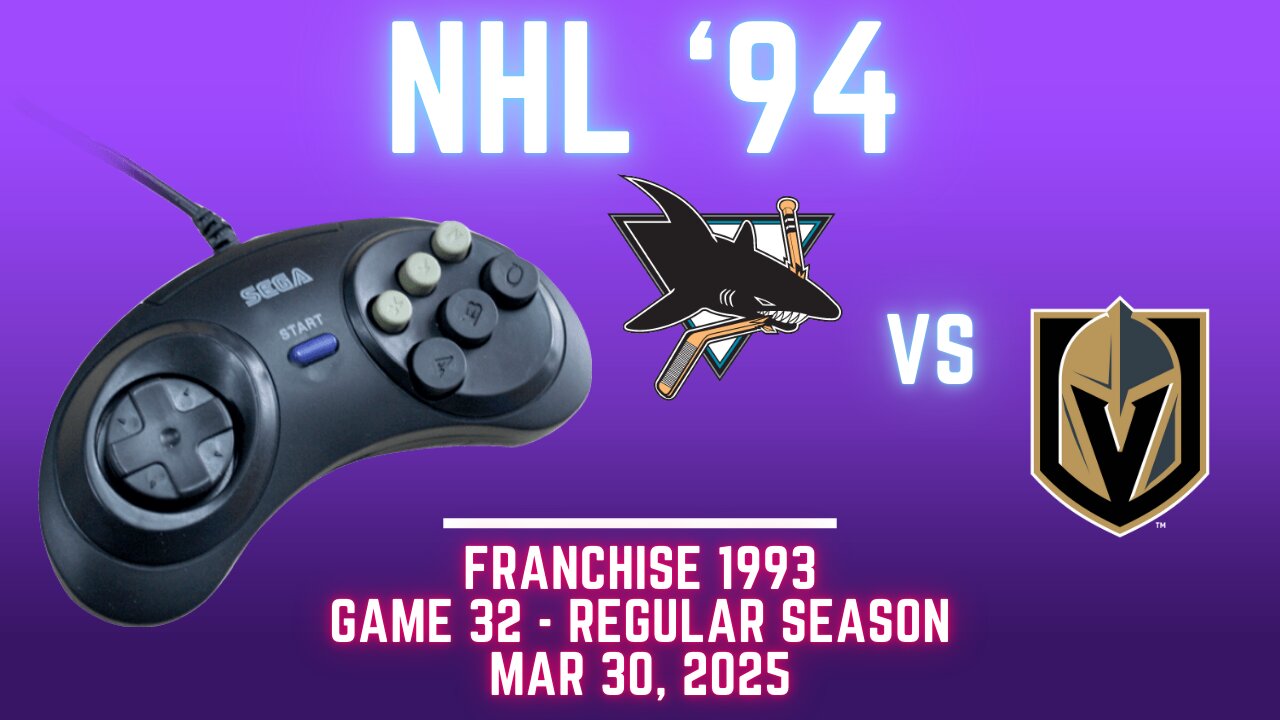 NHL '94 Franchise League (1993) - Sharks at Knights (Genesis) - Game 32 (OT!)