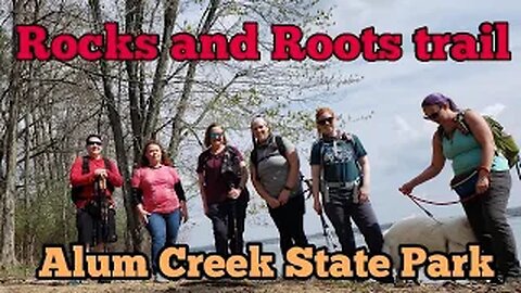 Alum Creek State Park Ohio - Rocks and Roots trail - North Loop - girls group