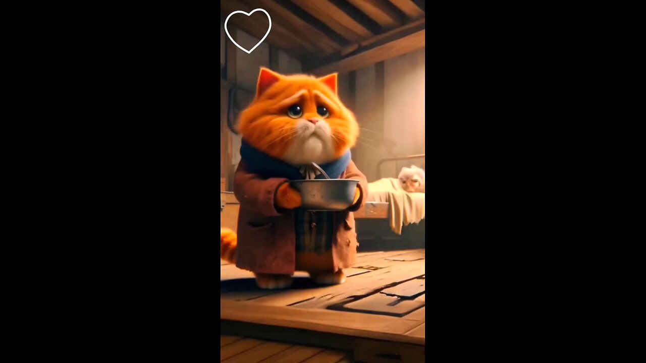 Cute cat love for family