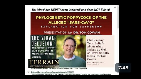 "Dr. Tom Cowan Presents More Proof: Viruses Have Never Been Isolated and Do Not Exist"