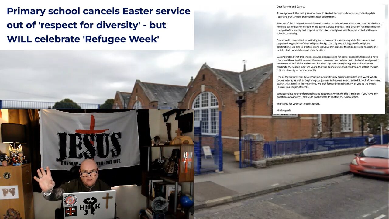 "EASTER CANCELLED" at British School. Mark 16:1-8 ESV.
