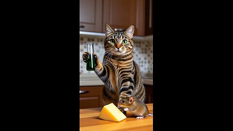 Shocking 😱😱 The cat laid a trap for the mouse! 驚き!猫ちゃんが罠を作ってネズミ退治!