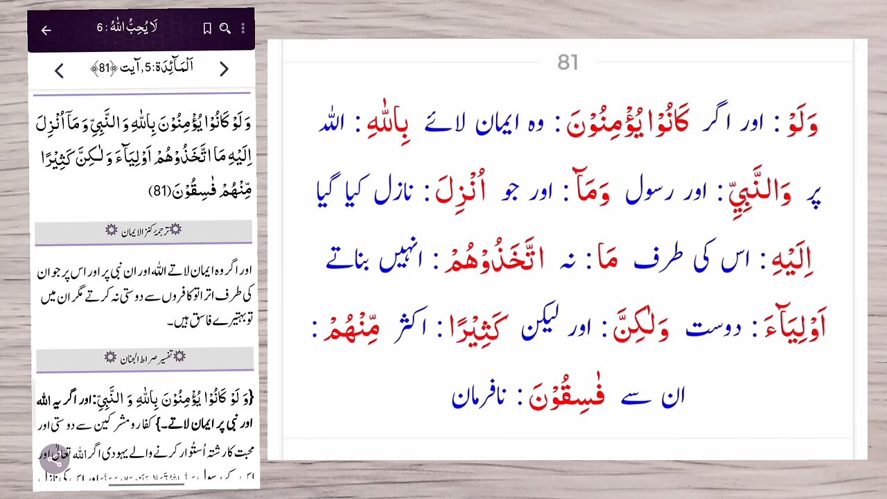 تیسیر القرآن مفسر: مولانا عبدالرحمٰن کیلانی سورۃ نمبر 5 المائدة آیت نمبر 81