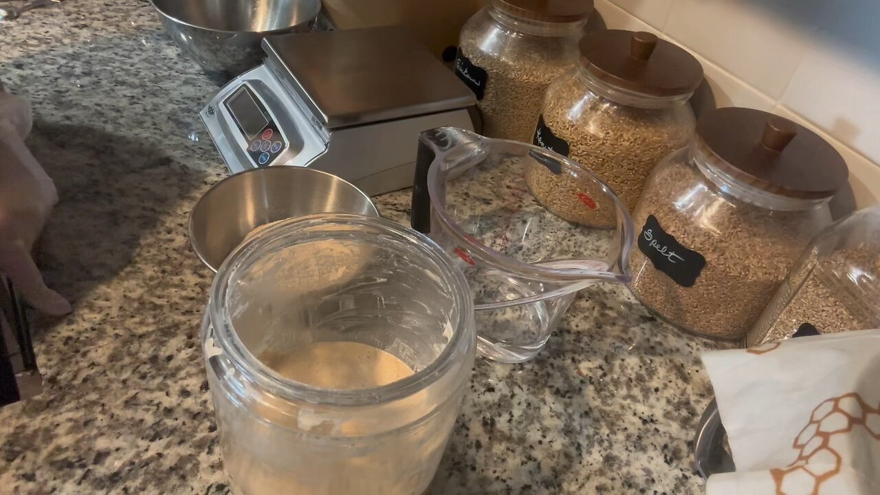 Feeding my Sourdough Starter
