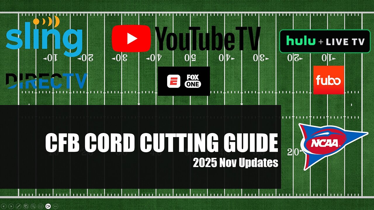 2025 CFB Cord Cutting Guide-Nov 2025 Updates (YouTube TV Drops ESPN Channels-Workarounds, etc.)